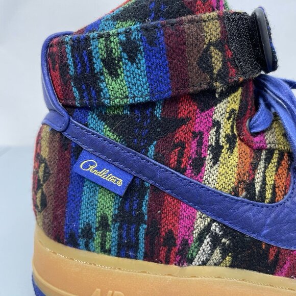 Nike Pendleton Wool Air Force 1 One NikeID Sneakers Aztec Colorful Mens 6.5 - Picture 16 of 16